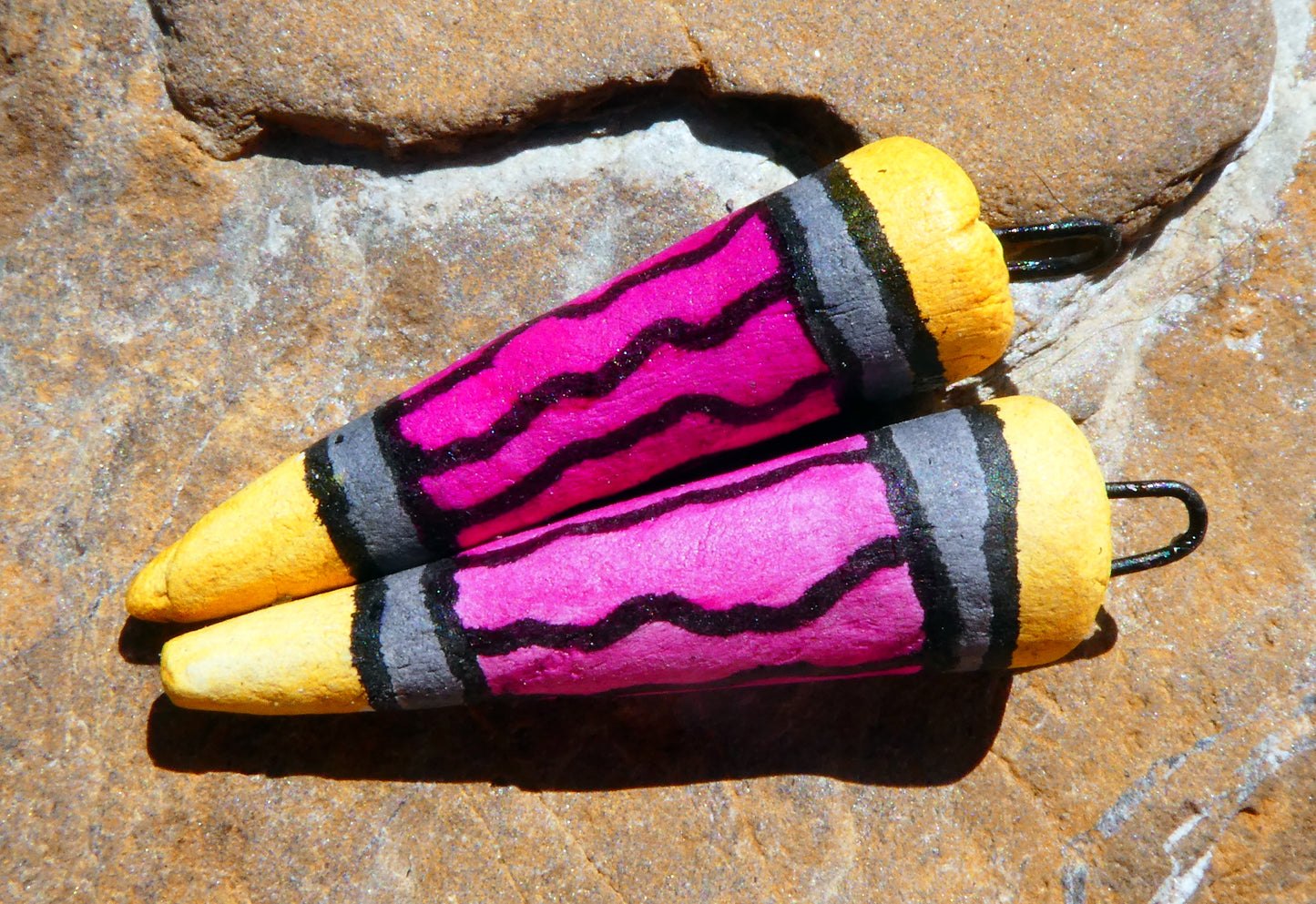 Ceramic Inky Spike Earring Charms #11