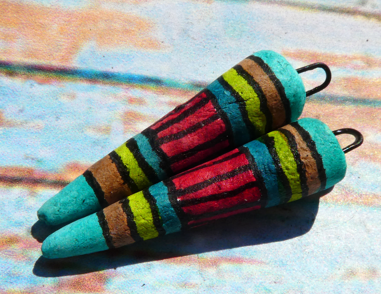 Ceramic Inky Spike Earring Charms #15
