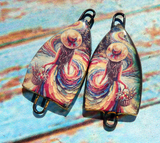 Ceramic Summer Scene Decal Arch Connectors - #3