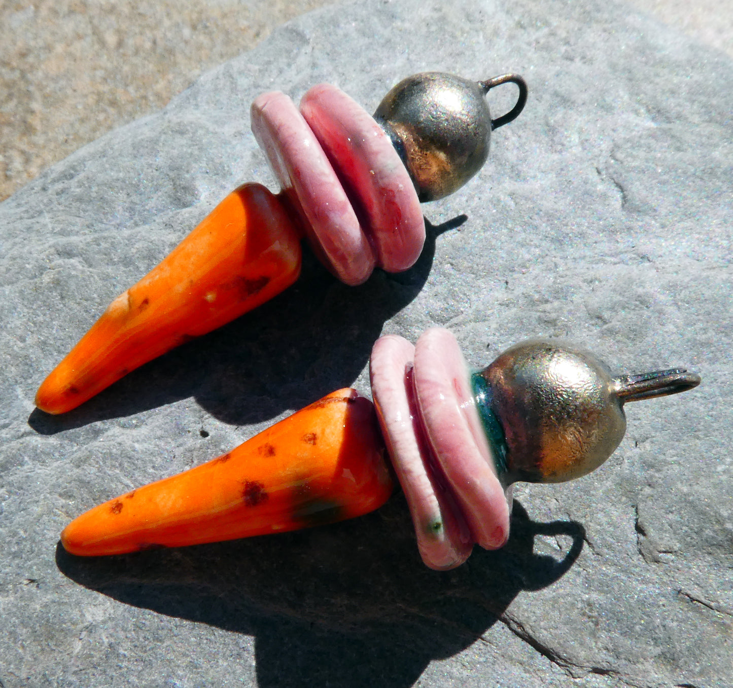 Ceramic Bobble Disc and Spike Stack Charms #9