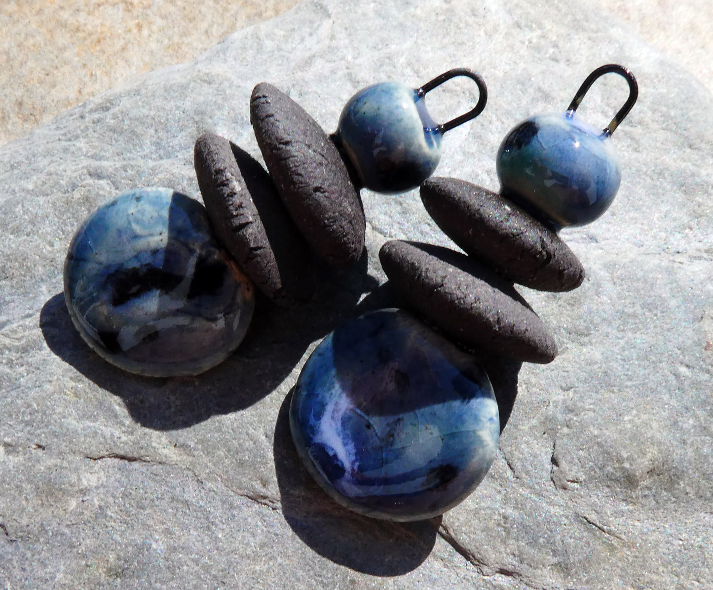 Ceramic Disc Stack Charms - Waterfall