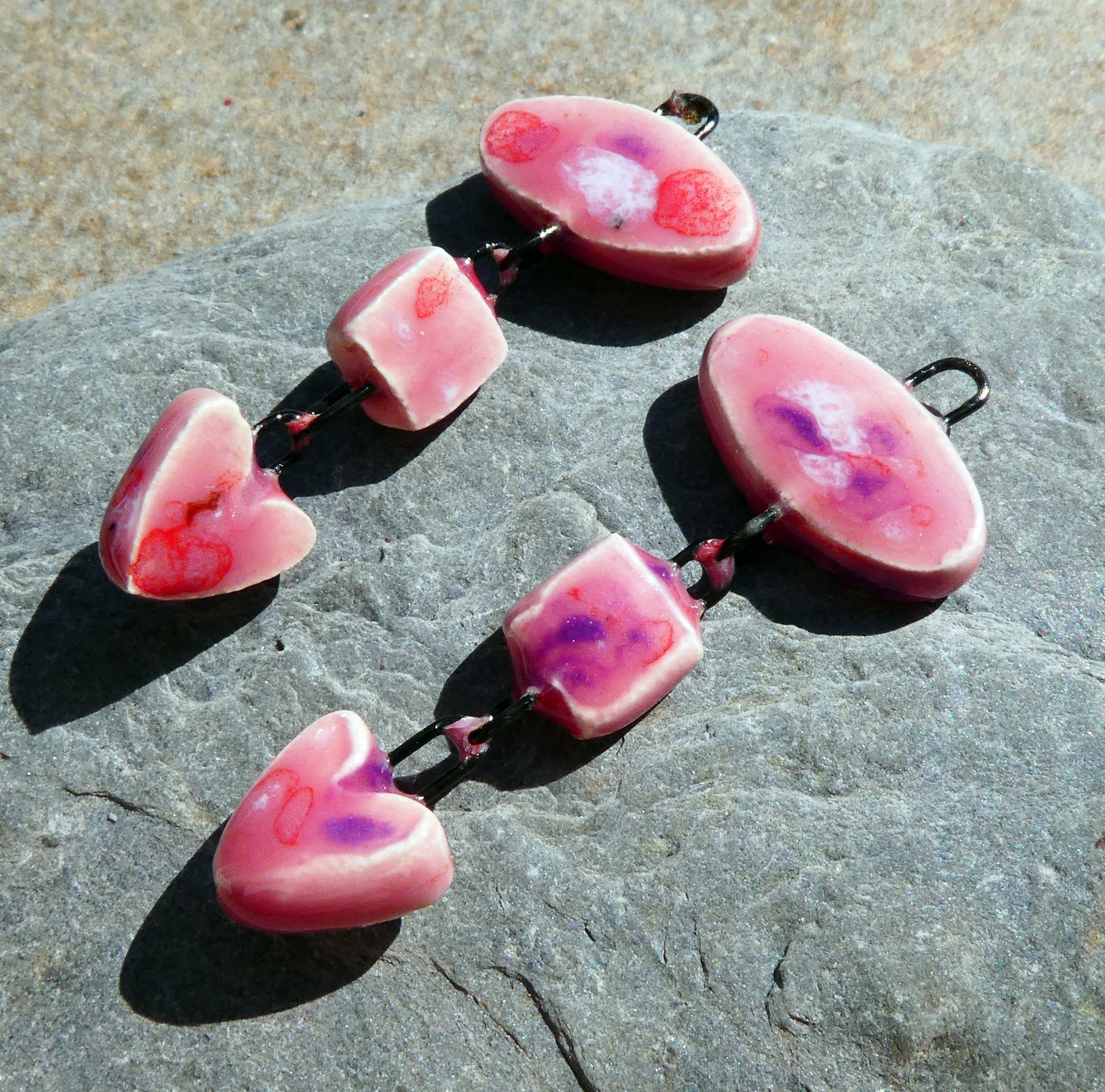 Ceramic Mixed Shape Dangles - Berry Tart