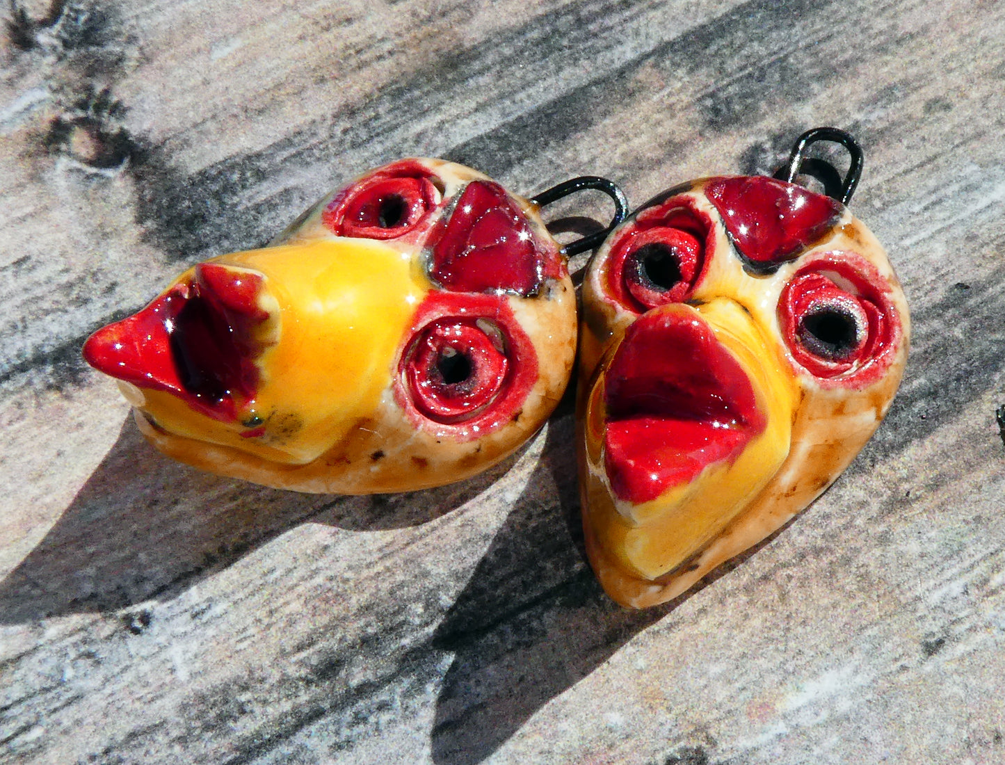 Ceramic Ducky Face Bird Charms