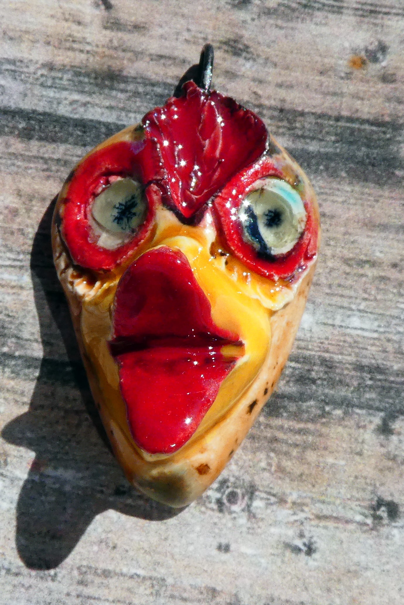 Ceramic Ducky Face Bird Pendant