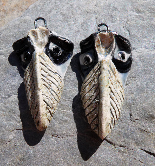 Ceramic ShoeBill Face Bird Charms