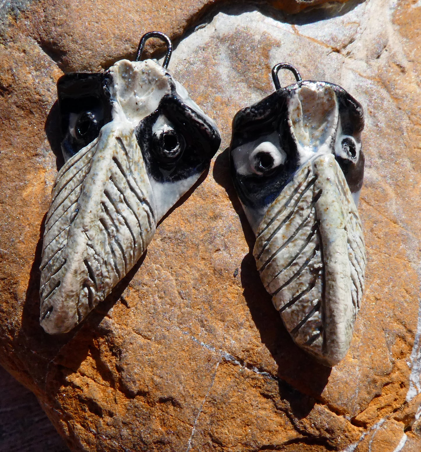 Ceramic ShoeBill Face Bird Charms
