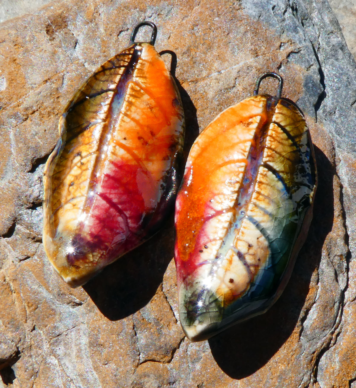 Ceramic Super Slim Autumn Leaf Charms #13