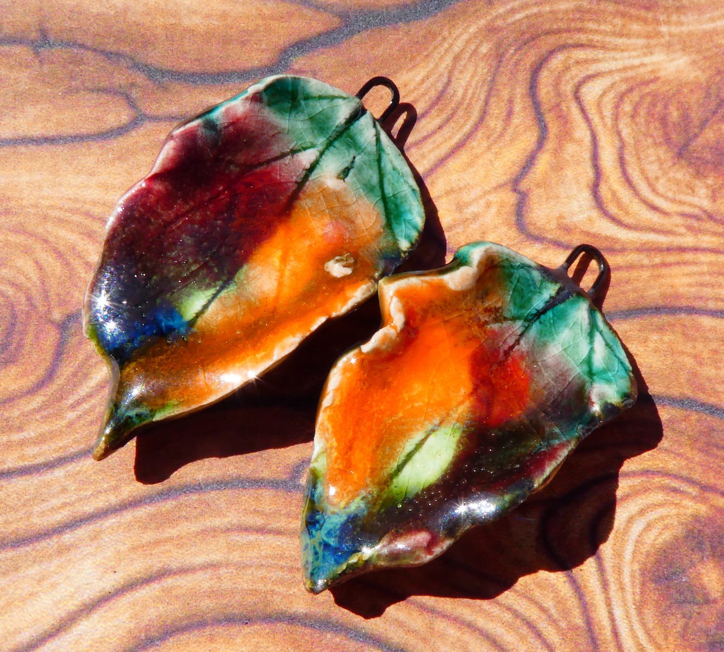 Ceramic Super Slim Autumn Leaf Charms #15