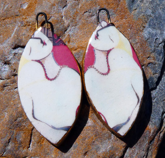 Ceramic Picasso Decal Earring Charms #1
