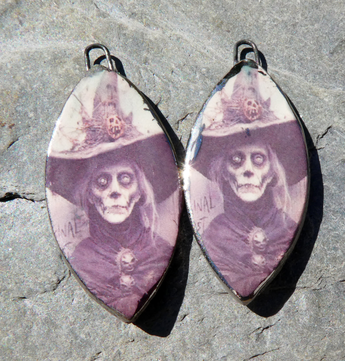 Ceramic Witch Decal Charms #11