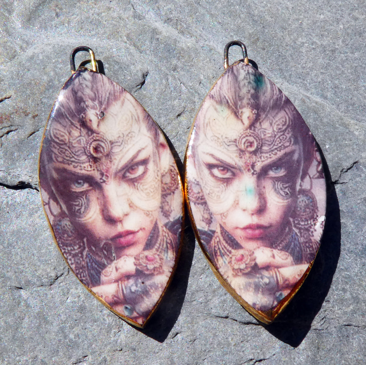 Ceramic Voodoo Priestess Decal Charms #3