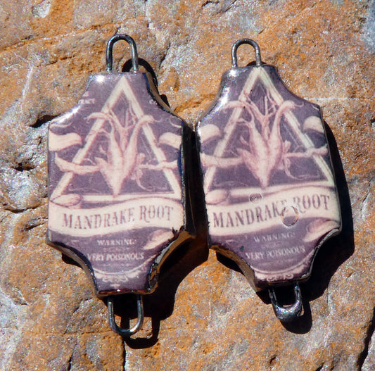 Ceramic Potion Decal Earring Connectors #1