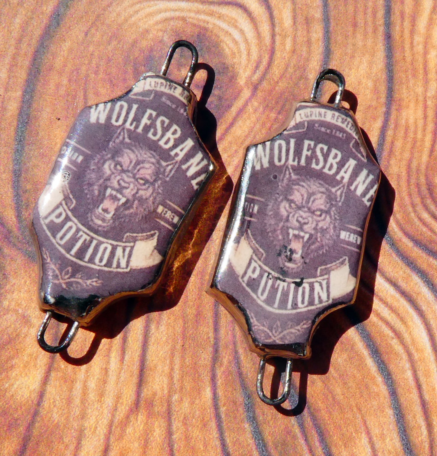 Ceramic Potion Decal Earring Connectors #10
