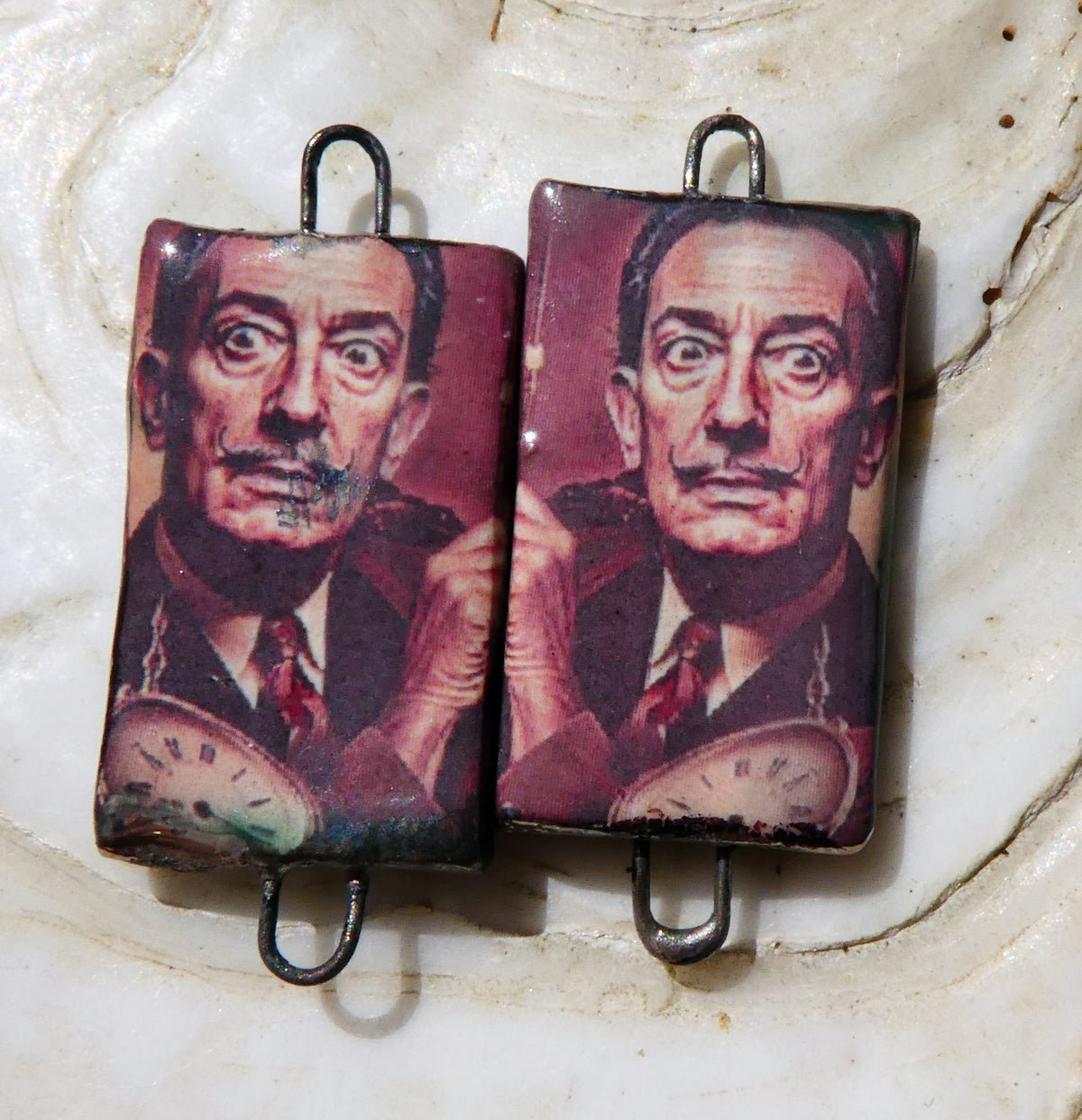 Ceramic Dali Inspired Earring Connectors - #5