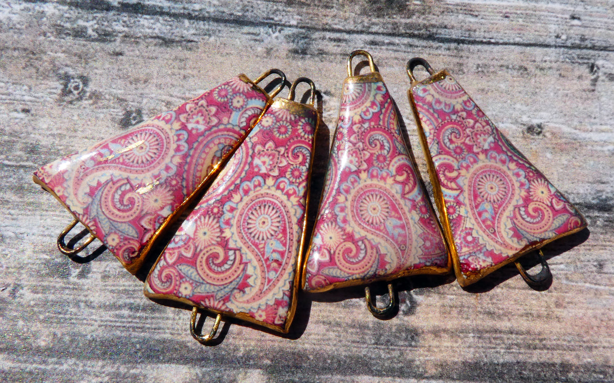 Ceramic Paisley Pattern Decal Connectors #3