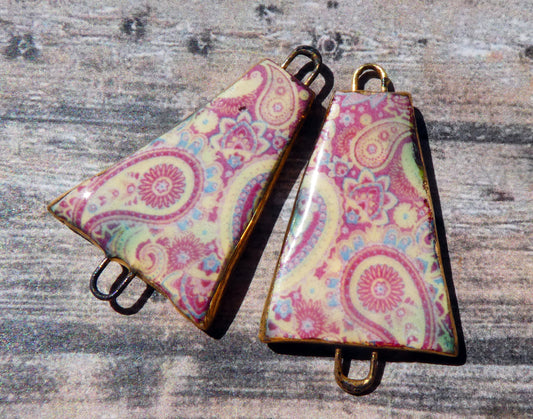 Ceramic Paisley Pattern Decal Connectors #4