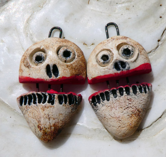 Ceramic Toothy Face Charms