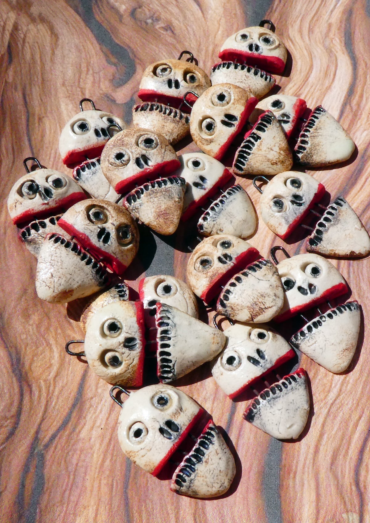 Ceramic Toothy Face Charms