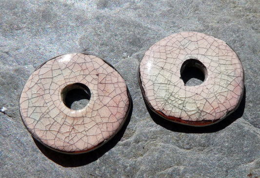 Ceramic Lustre Rimmed Discs - Orchid Crackle