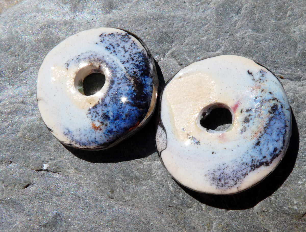 Ceramic Lustre Rimmed Discs - Mistral