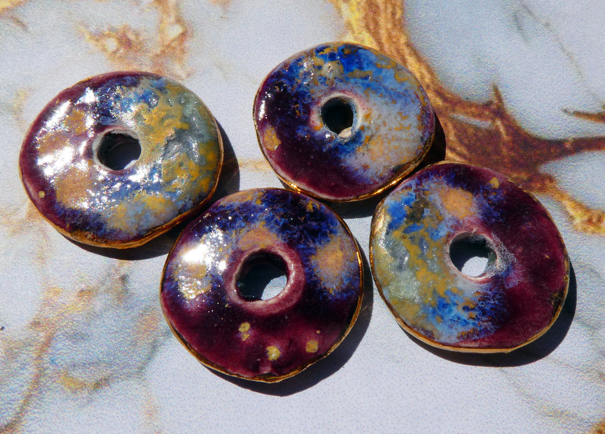 Ceramic Lustre Rimmed Discs - Sailors Delight