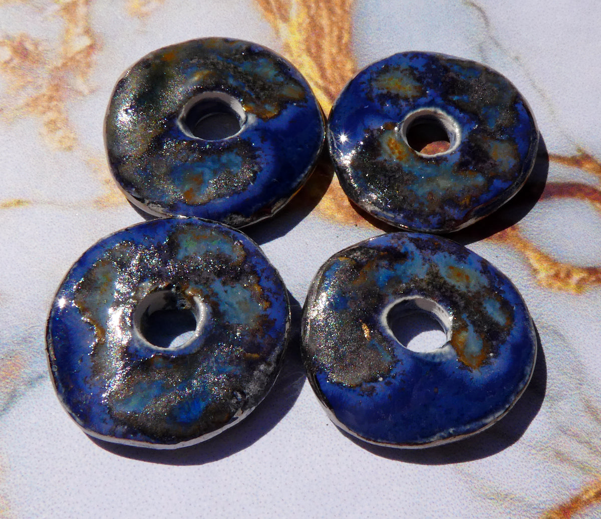 Ceramic Lustre Rimmed Discs - Outer Galaxy