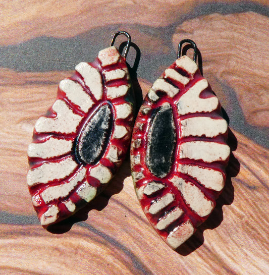 Ceramic Incised Earring Charms #5