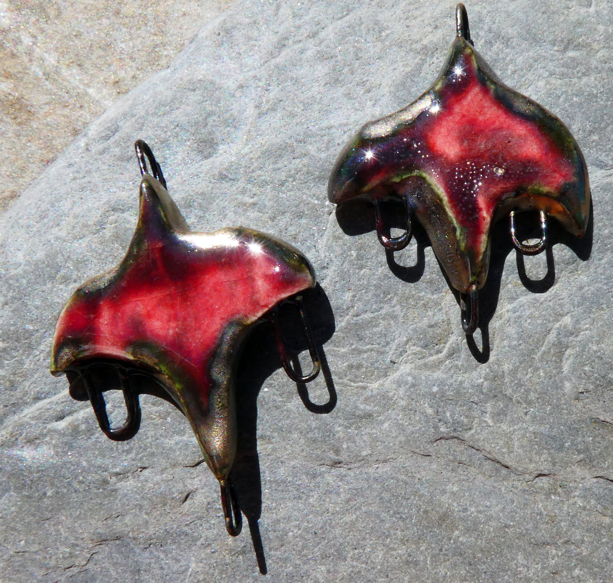 Ceramic Chunky Gothic Chandelier Connectors - Somerset Scarlet