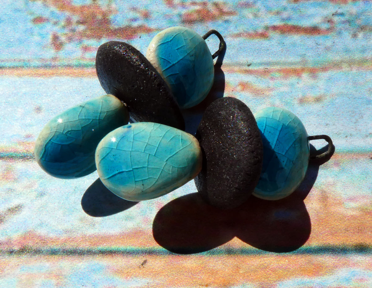 Ceramic Disc Stack Charms - Taunton Turquoise