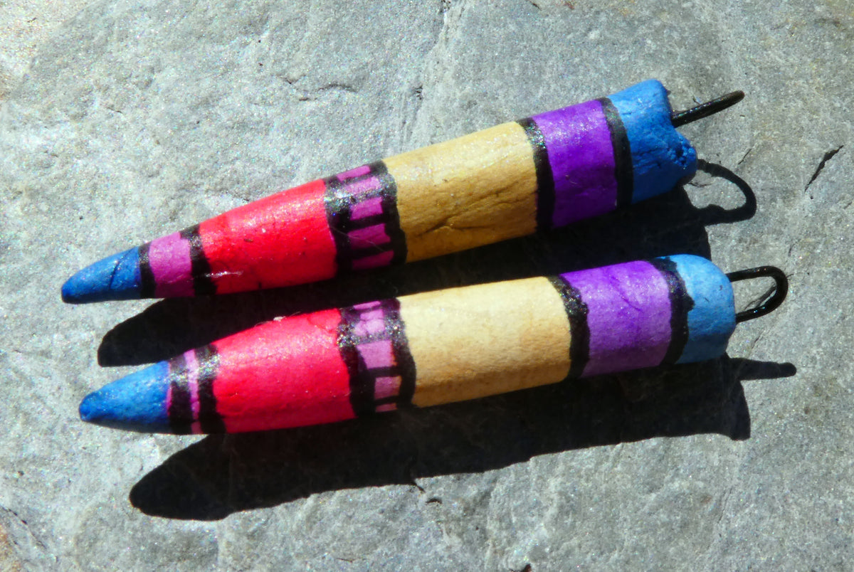Ceramic Inky Pencil Earring Charms #5