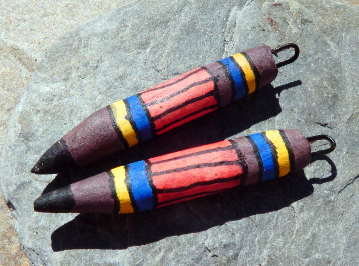 Ceramic Inky Pencil Earring Charms #8