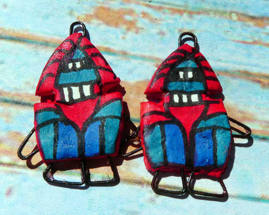 Ceramic Inka Chieftain Earring Connectors - #4
