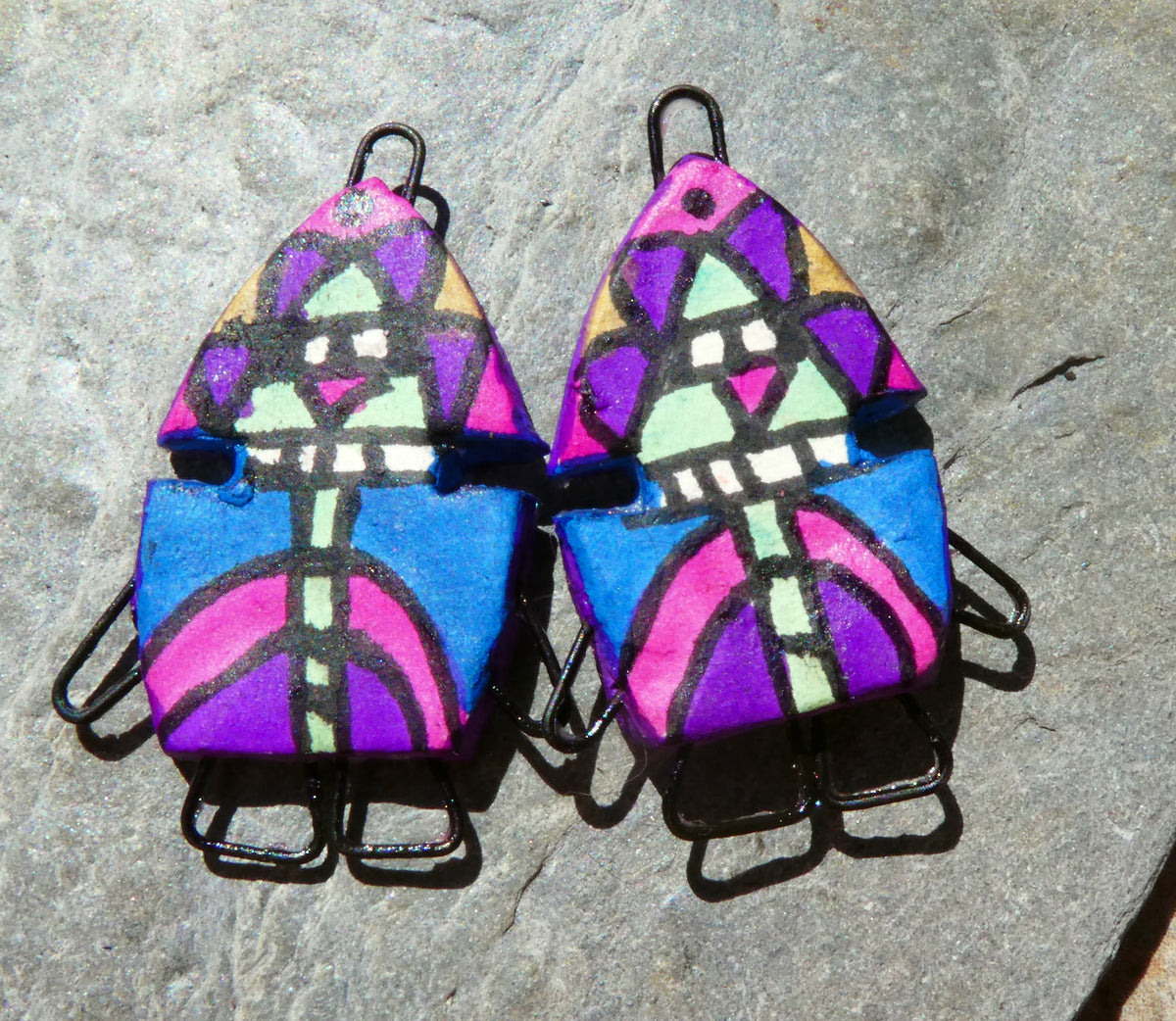 Ceramic Inka Chieftain Earring Connectors - #10