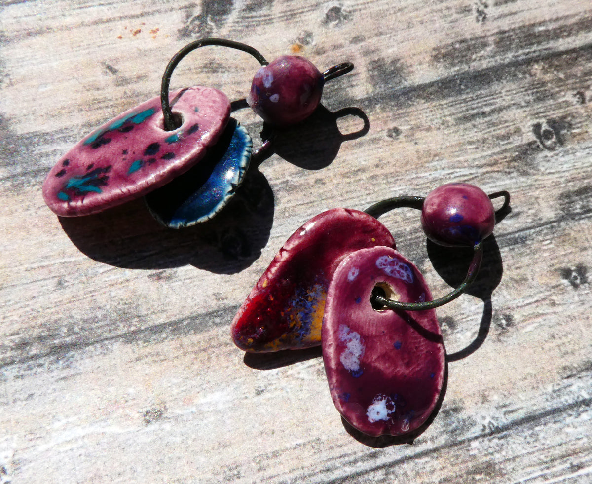 Ceramic Hoopy Shard Cluster Dangles #1