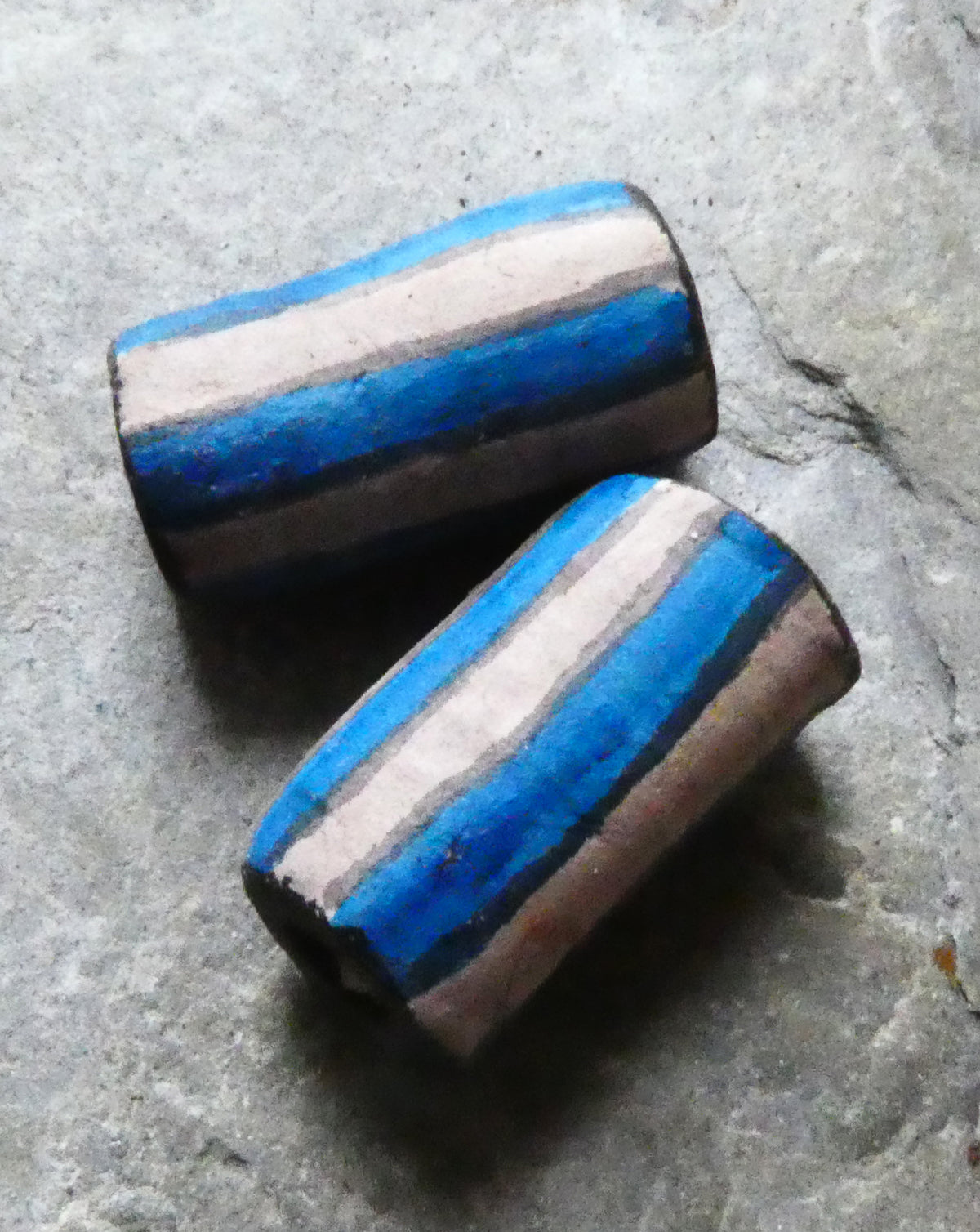Ceramic Inky Tube Bead Earring Charms #2