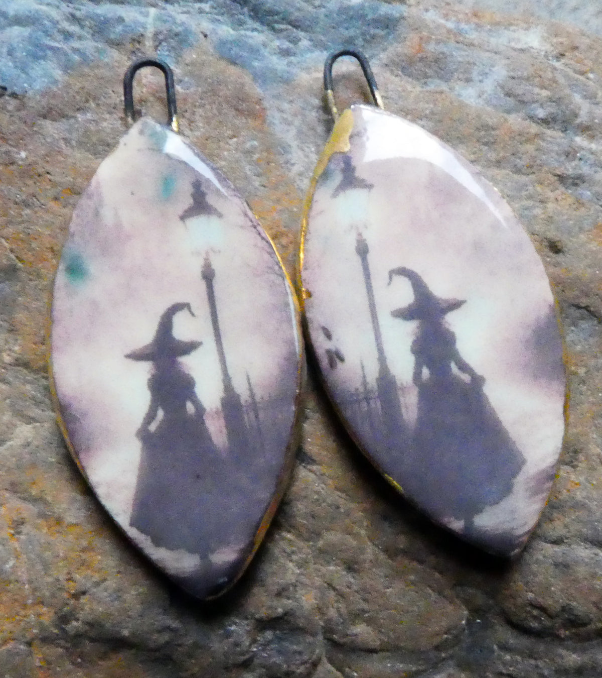 Ceramic Witch Decal Charms #10