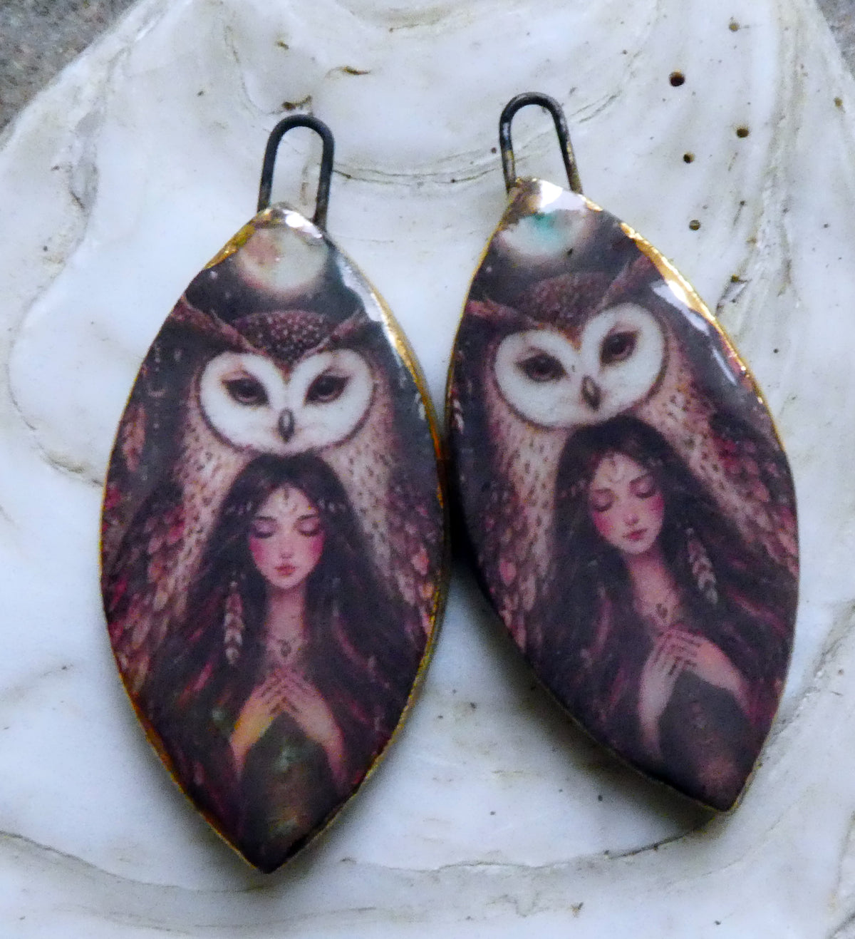 Ceramic Winter Goddess Decal Charms #6