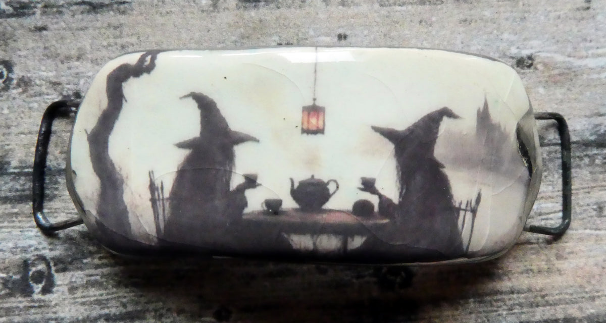 Ceramic Witch Decal Bracelet Focal #1
