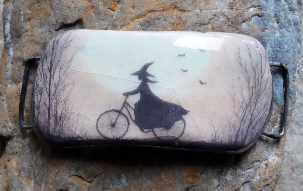 Ceramic Witch Decal Bracelet Focal #2