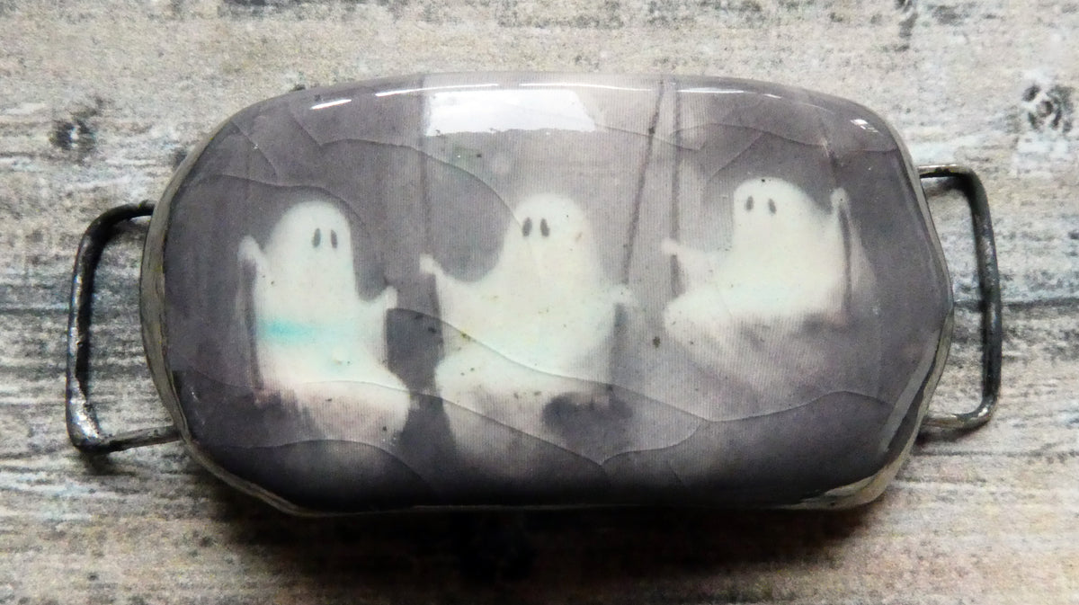 Ceramic Ghost Decal Bracelet Focal