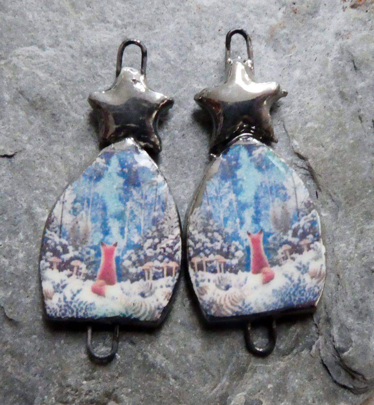 Ceramic Winter Scene Decal Arch Connectors - #3