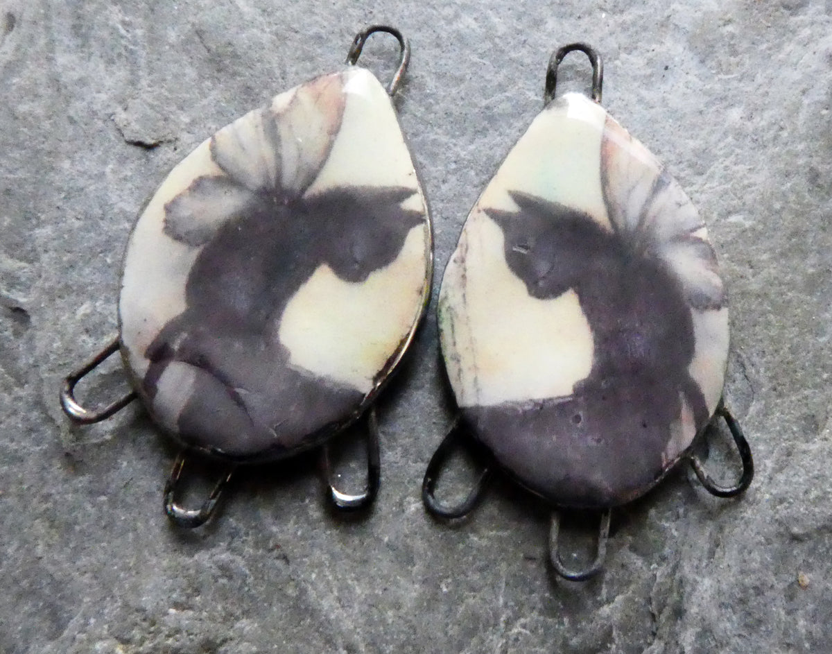 Ceramic Angel Cat Decal Connectors