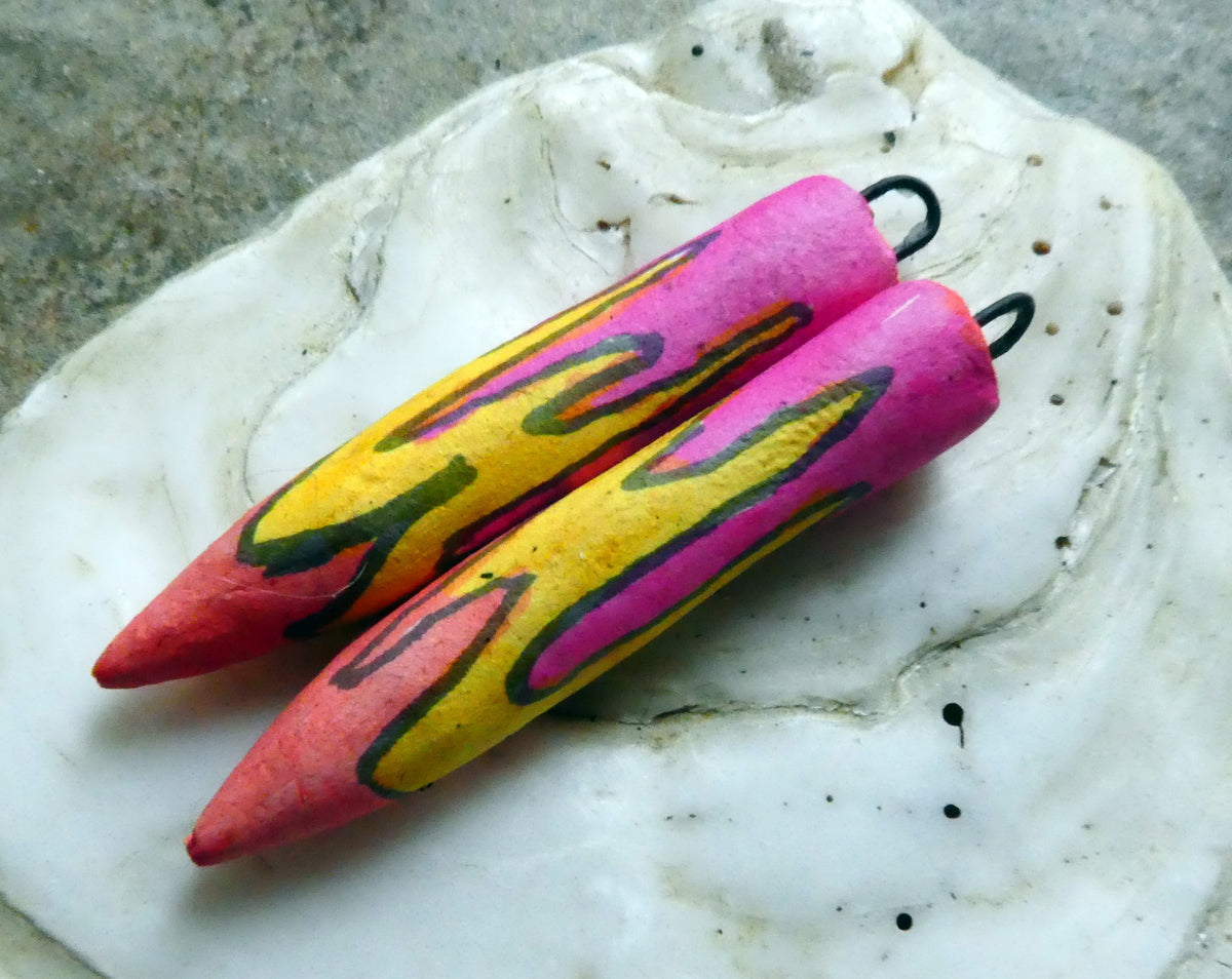 Ceramic Inky Pencil Earring Charms #9