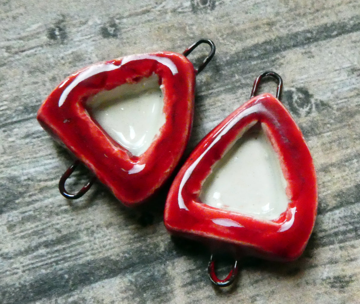 Ceramic Shrine Connectors -Red