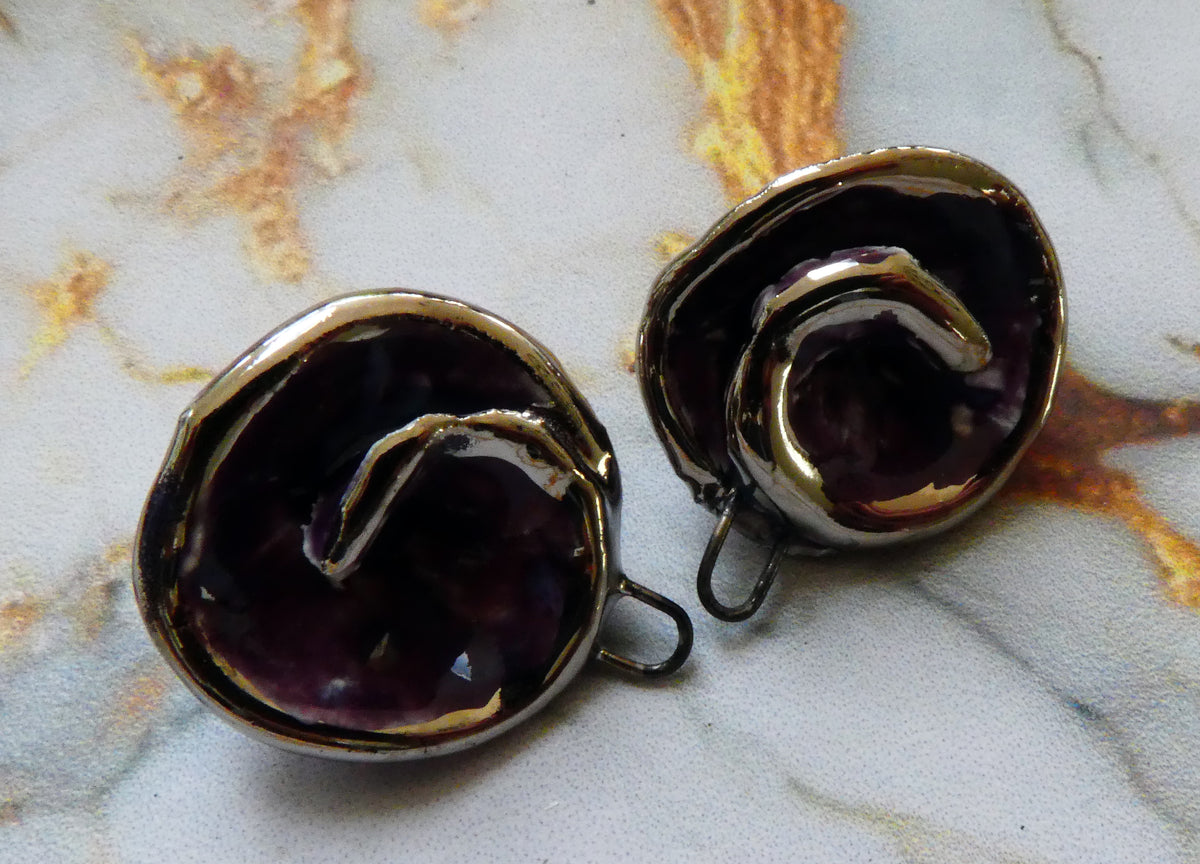 Ceramic Lustre Rimmed Coiled Charms - Royal Fantasy