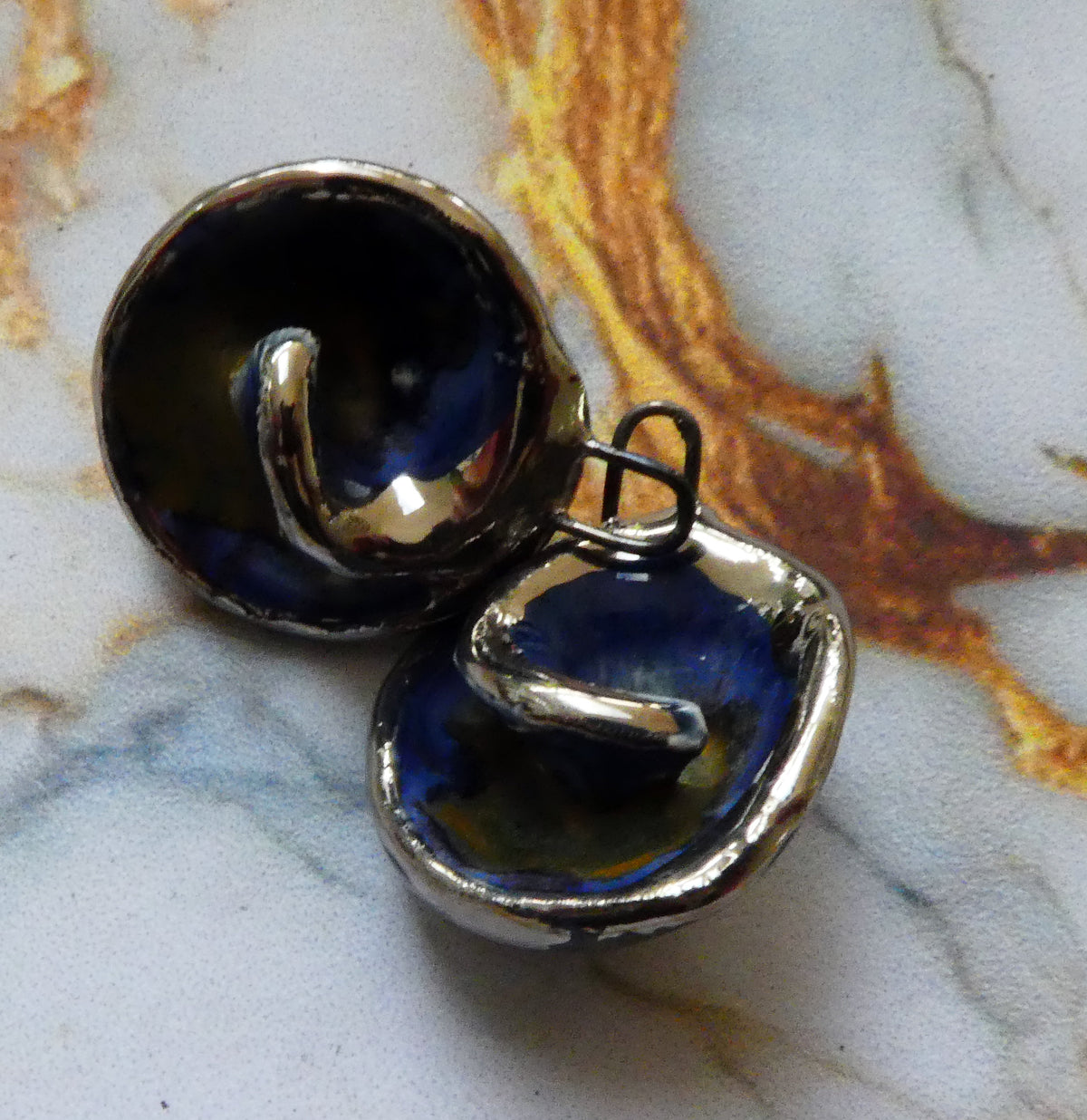 Ceramic Lustre Rimmed Coiled Charms - Outer Galaxy