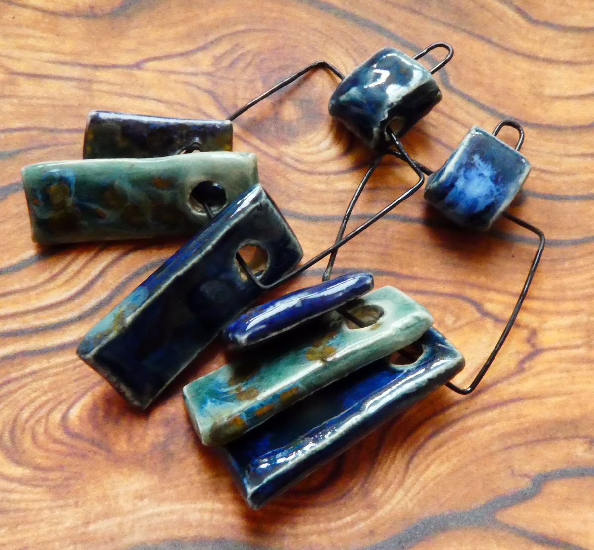 Ceramic Hoopy Shard Cluster Dangles #4