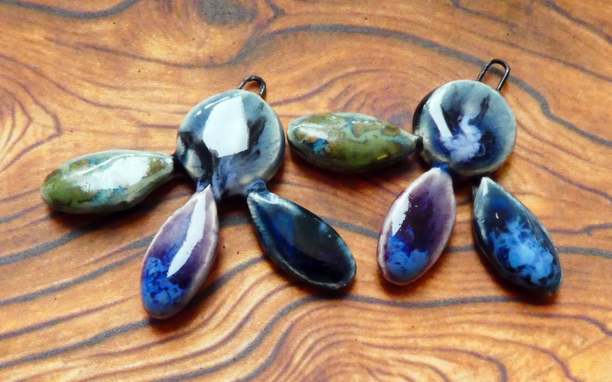 Ceramic Falling Petals Charms #2