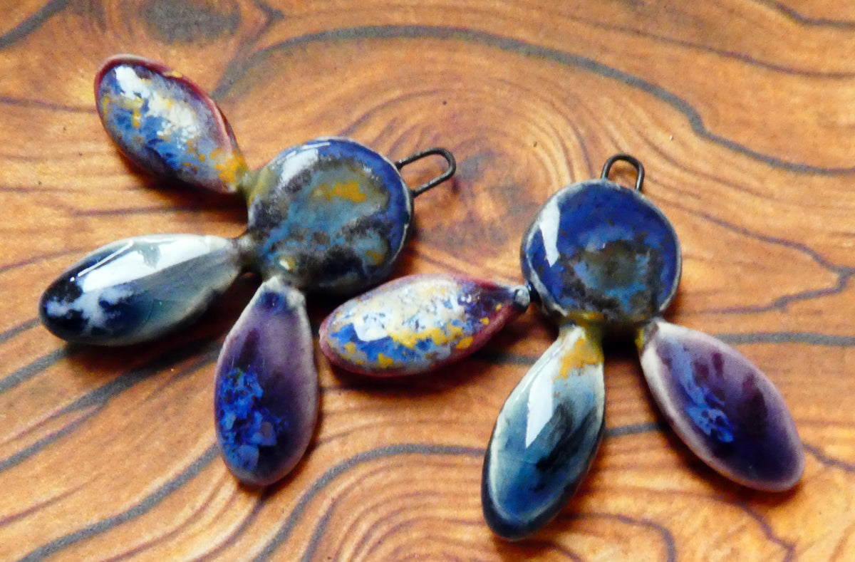 Ceramic Falling Petals Charms #6