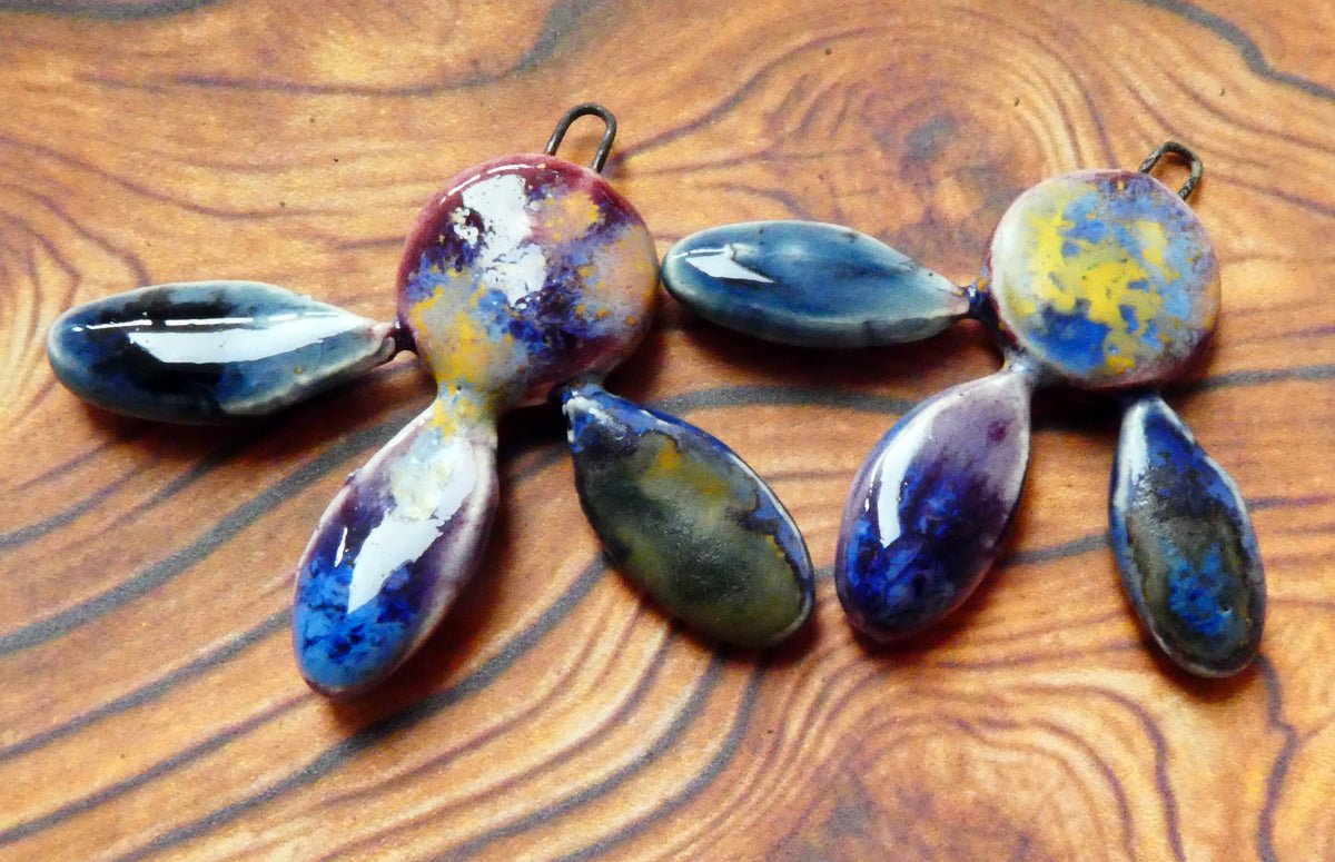 Ceramic Falling Petals Charms #7